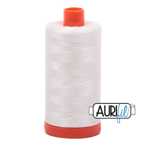 AURIFIL 2026 Chalk Off White Neutral MAKO 50 Weight Wt 1300m 1422y Spool Quilt Cotton Quilting Thread