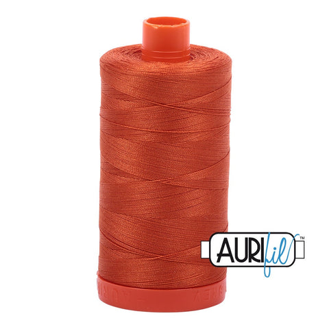 AURIFIL 2240 Rusty Orange Red Rust Copper MAKO 50 Weight Wt 1300m 1422y Spool Quilt Cotton Quilting Thread