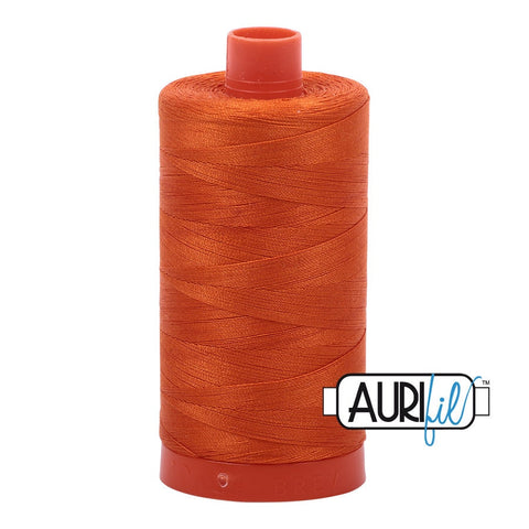 AURIFIL 2235 Orange Red Rust Pumpkin MAKO 50 Weight Wt 1300m 1422y Spool Quilt Cotton Quilting Thread