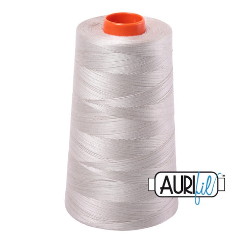 AURIFIL Cone 6725 Moondust Grey Gray Egyptian Mako Cotton 50 Weight Wt 5900 Meters 6452 Yards Quilt Cotton Quilting Thread