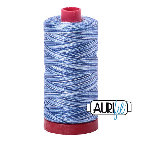 AURIFIL 4655 Storm at Sea Blue Variegated MAKO 12 Weight Wt 350M 356Yd Spool Quilt Cotton Quilting Thread