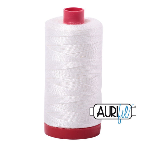 AURIFIL 2021 Natural White MAKO 12 Weight Wt 350 Meters 356 Yards Spool Quilt Cotton Quilting Thread