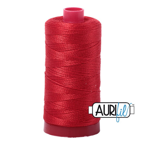 AURIFIL 2265 Lobster Red MAKO 12 Weight Wt 350 Meters 356 Yards Spool Quilt Cotton Quilting Thread