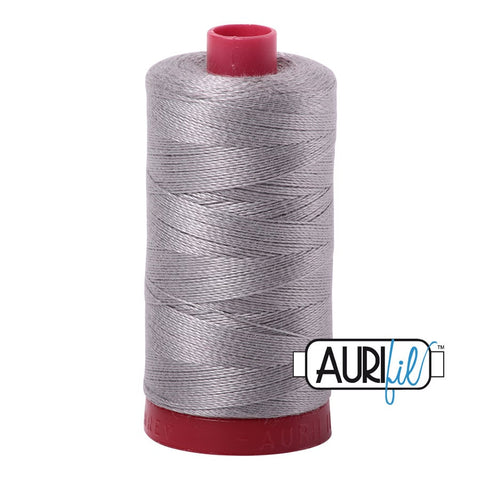 AURIFIL 2620 Stainless Steel Grey Gray MAKO 12 Weight Wt 350M 356Yd Spool Quilt Cotton Quilting Thread