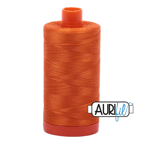 AURIFIL 2150 Pumpkin Orange MAKO 50 Weight Wt 1300m 1422y Spool Quilt Cotton Quilting Thread