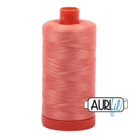AURIFIL 2220 Light Salmon Orange MAKO 50 Weight Wt 1300m 1422y Spool Quilt Cotton Quilting Thread