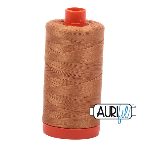 AURIFIL 2930 Golden Toast MAKO 50 Weight Wt 1300m 1422y Spool Brown Quilt Cotton Quilting Thread