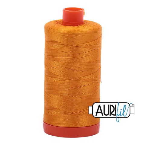 AURIFIL 2145 Yellow Orange MAKO 50 Weight Wt 1300m 1422y Spool Quilt Cotton Quilting Thread