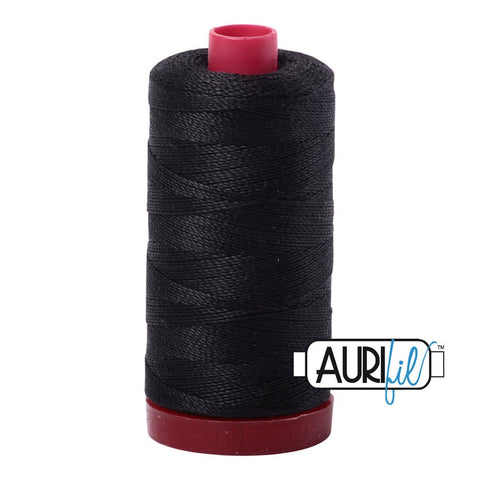 AURIFIL 4241 Very Dark Grey Soft Black MAKO 12 Weight Wt 350 Meters 356 Yards Spool Quilt Cotton Quilting Thread