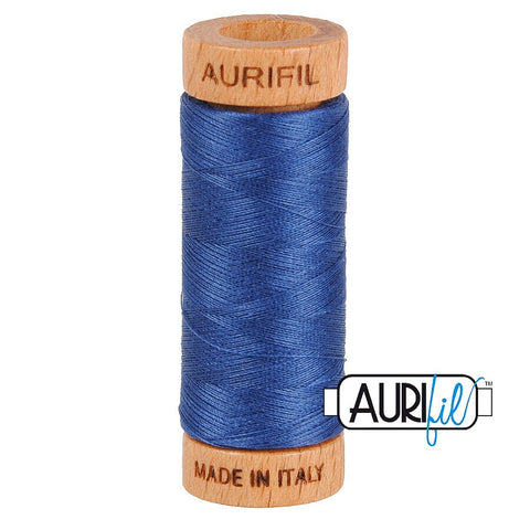 AURIFIL 2775 Steel Blue MAKO 80 Weight Wt 274 meters 300 yards Spool Quilt Hand Applique Cotton Quilting Thread