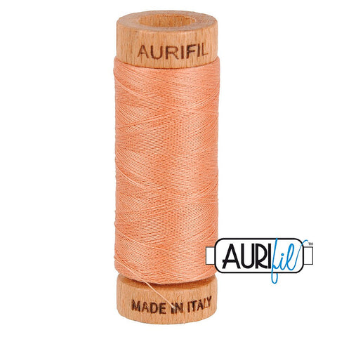 AURIFIL 2215 Peach Light Orange MAKO 80 Weight Wt 274 meters 300 yards Spool Quilt Hand Applique Cotton Quilting Thread