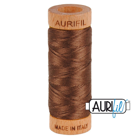 AURIFIL 1285 Medium Bark Brown MAKO 80 Weight Wt 274 meters 300 yards Spool Quilt Hand Applique Cotton Quilting Thread