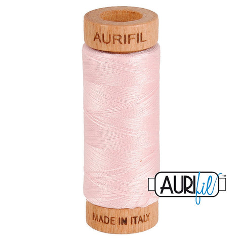 AURIFIL 2410 Pale Pink MAKO 80 Weight Wt 274 meters 300 yards Spool Quilt Hand Applique Cotton Quilting Thread