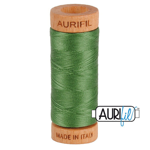 AURIFIL 2890 Very Dark Grass Green Hunter MAKO 80 Weight Wt 274 meters 300 yards Spool Quilt Hand Applique Cotton Quilting Thread