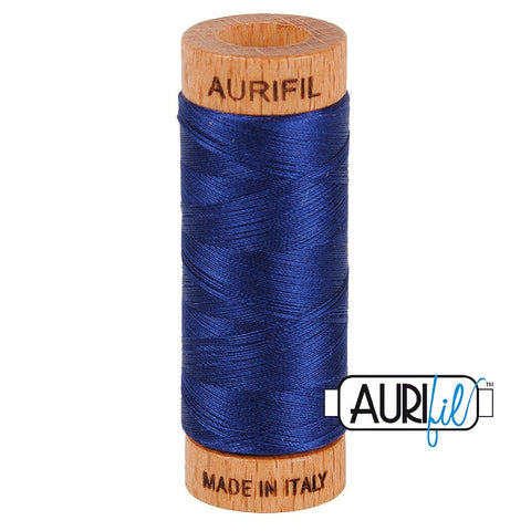 AURIFIL 2784 Dark Navy Blue MAKO 80 Weight Wt 274 meters 300 yards Spool Quilt Hand Applique Cotton Quilting Thread