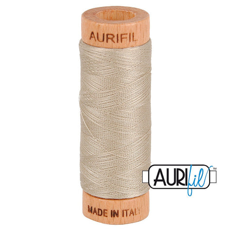 AURIFIL 5011 Rope Beige Tan MAKO 80 Weight Wt 274 meters 300 yards Spool Quilt Hand Applique Cotton Quilting Thread