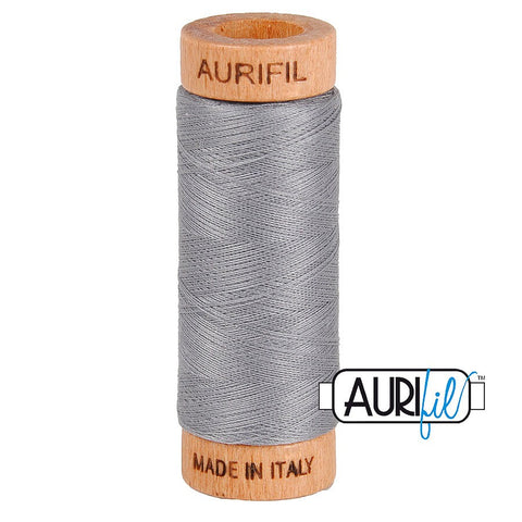 AURIFIL 2605 Grey Gray Medium Neutral MAKO 80 Weight Wt 274 meters 300 yards Spool Quilt Hand Applique Cotton Quilting Thread