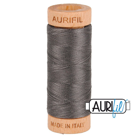 AURIFIL 2630 Dark Pewter Charcoal Dark Grey Gray Neutral MAKO 80 Weight Wt 274 meters 300 yards Quilt Hand Applique Cotton Quilting Thread