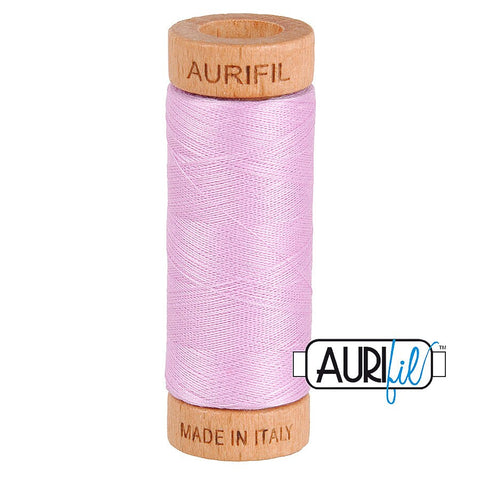 AURIFIL 2515 Light Orchid Pink Purple MAKO 80 Weight Wt 274 meters 300 yards Spool Quilt Hand Applique Cotton Quilting Thread