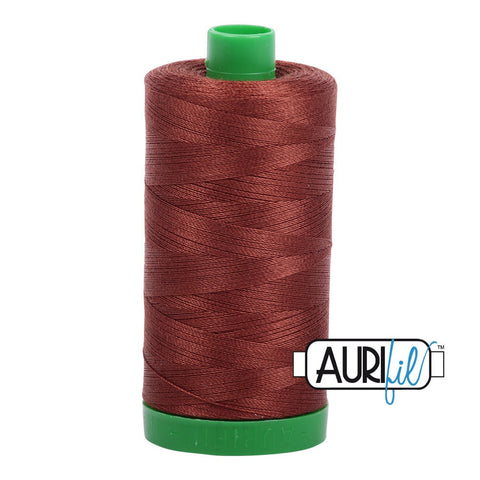 AURIFIL 4012 Copper Brown MAKO 40 Weight Wt 1000m 1094y Spool Quilt Cotton Quilting Thread