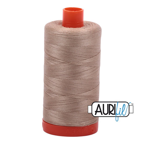 AURIFIL 2326 Sand Light Brown Tan MAKO 50 Weight Wt 1300m 1422y Spool Quilt Cotton Quilting Thread