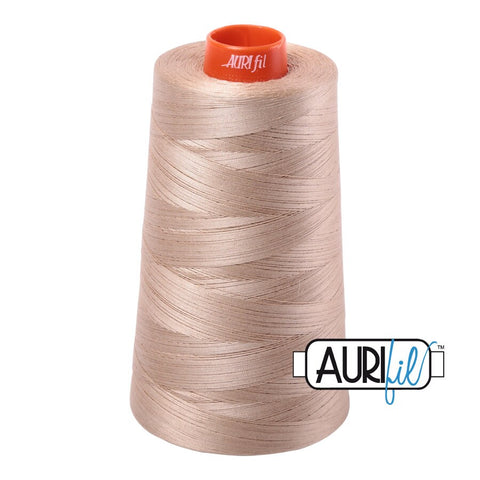 AURIFIL Cone 2326 Sand Beige Egyptian Mako Cotton 50 Weight Wt 5900 Meters 6452 Yards Quilt Cotton Quilting Thread