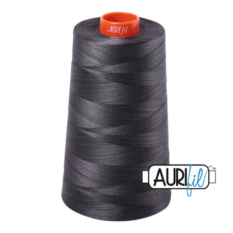 AURIFIL Cone 2630 Dark Pewter Charcoal Grey Gray Egyptian Mako Cotton 50 Weight Wt 5900 Meters 6452 Yards Quilt Cotton Quilting Thread