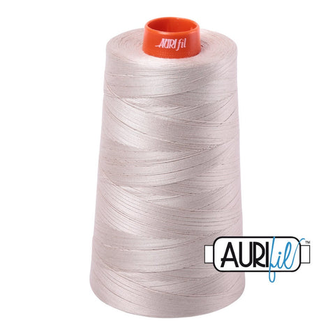 AURIFIL Cone 6711 Pewter Beige Grey Gray Egyptian Mako Cotton 50 Weight Wt 5900 Meters 6452 Yards Quilt Cotton Quilting Thread