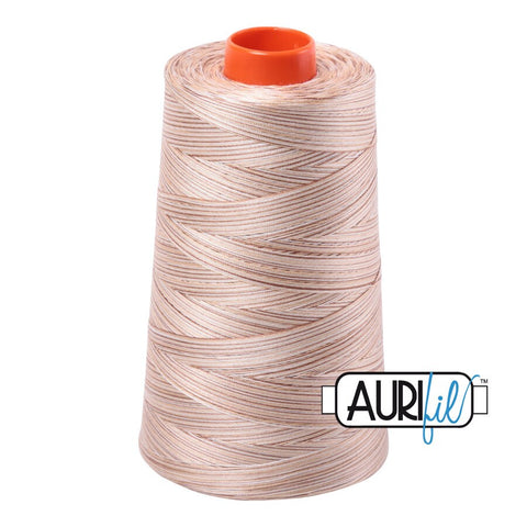 AURIFIL Variegated Cone 4666 Biscotti Mako Cotton 50 Weight Wt 5900m 6452y Brown Beige Tan White Quilt Cotton Quilting Thread