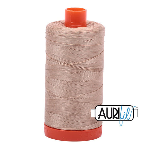 AURIFIL 2314 Beige Tan Neutral MAKO 50 Weight Wt 1300m 1422y Spool Quilt Cotton Quilting Thread