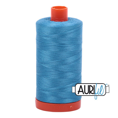 AURIFIL 1320 Bright Teal Blue MAKO 50 Weight Wt 1300m 1422y Spool Quilt Cotton Quilting Thread