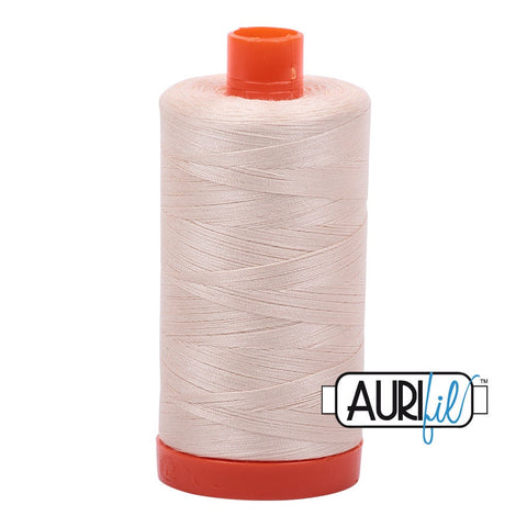 AURIFIL 2000 Light Sand Beige Neutral MAKO 50 Weight Wt 1300m 1422y Spool Quilt Cotton Quilting Thread