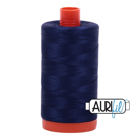 AURIFIL 2745 Midnight MAKO 50 Weight Wt 1300m 1422y Spool Dark Navy Indigo Blue Quilt Cotton Quilting Thread