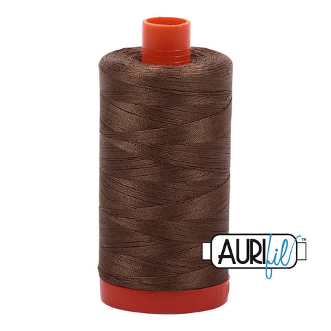 AURIFIL 1318 Dark Sandstone Brown MAKO 50 Weight Wt 1300m 1422y Spool Quilt Cotton Quilting Thread