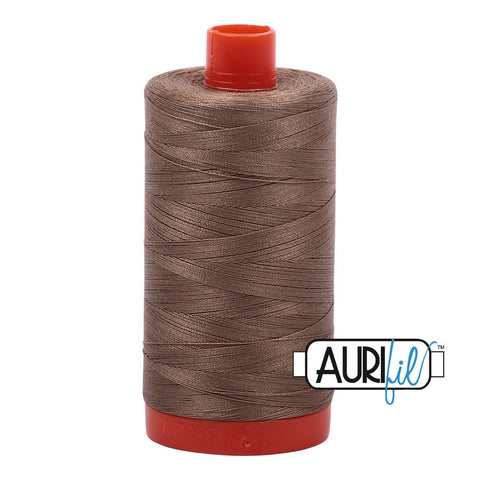 AURIFIL 2370 Sandstone Golden Brown Tan Khaki MAKO 50 Weight Wt 1300m 1422y Spool Quilt Cotton Quilting Thread