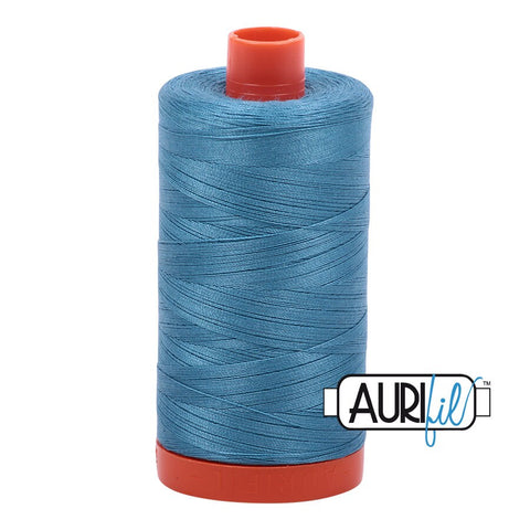 AURIFIL 2815 Teal MAKO 50 Weight Wt 1300m 1422y Spool Blue Teal Turquoise Quilt Cotton Quilting Thread