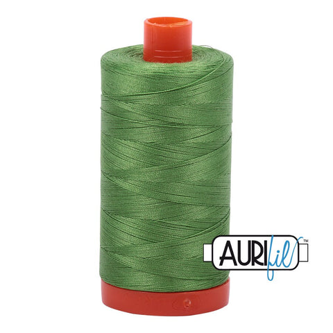 AURIFIL 1114 Grass Green Medium MAKO 50 Weight Wt 1300m 1422y Spool Quilt Cotton Quilting Thread