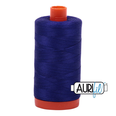 AURIFIL 1200 Blue Violet Iris Indigo MAKO 50 Weight Wt 1300m 1422y Spool Quilt Cotton Quilting Thread