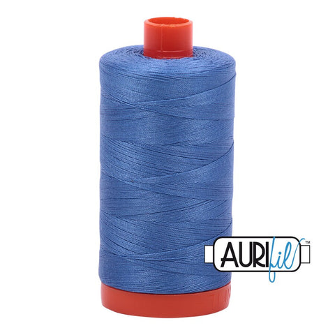 AURIFIL 1128 Light Blue Violet Periwinkle MAKO 50 Weight Wt 1300m 1422y Spool Quilt Cotton Quilting Thread