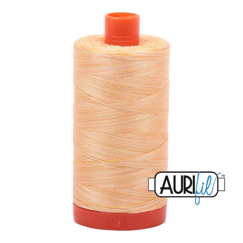 AURIFIL Variegated 3920 Golden Glow MAKO 50 Weight Wt 1300m 1422y Yellow Orange White Spool Quilt Cotton Quilting Thread