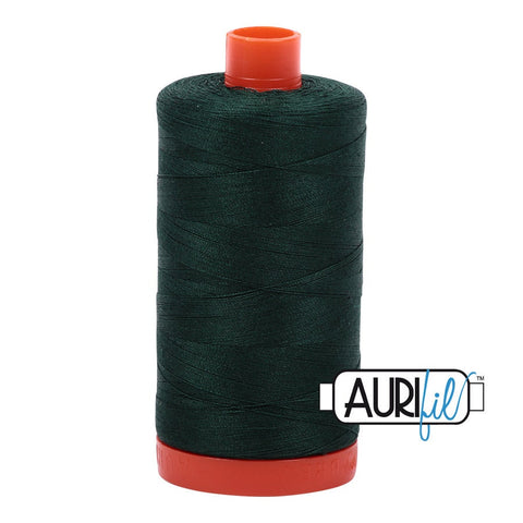 AURIFIL 4026 Forest Green MAKO 50 Weight Wt 1300m 1422y Spool Dark Hunter Green Quilt Cotton Quilting Thread