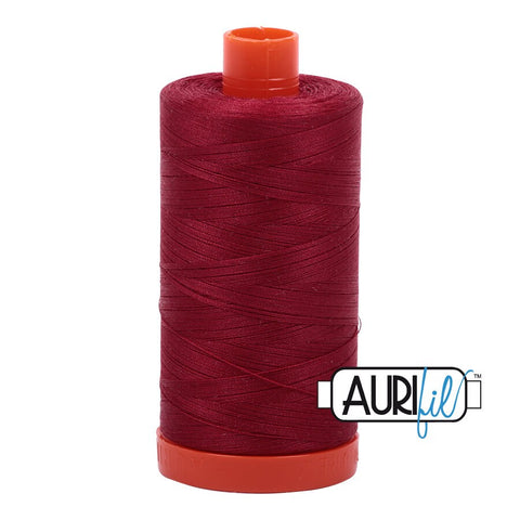 AURIFIL 1103 Burgundy Pinot Red MAKO 50 Weight Wt 1300m 1422y Spool Quilt Cotton Quilting Thread
