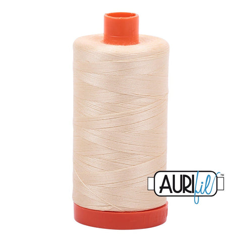 AURIFIL 2123 Butter Light Yellow MAKO 50 Weight Wt 1300m 1422y Spool Quilt Cotton Quilting Thread
