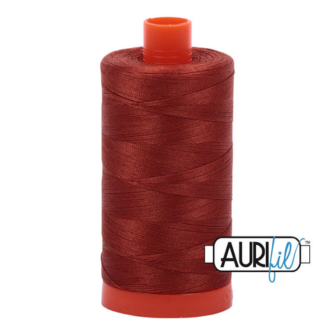 AURIFIL 2350 Copper Red Rust MAKO 50 Weight Wt 1300m 1422y Spool Quilt Cotton Quilting Thread
