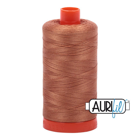 AURIFIL 2330 Light Chestnut Auburn Brown Rust MAKO 50 Weight Wt 1300m 1422y Spool Quilt Cotton Quilting Thread