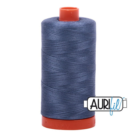 AURIFIL 1248 Grey Blue MAKO 50 Weight Wt 1300m 1422y Spool Quilt Cotton Quilting Thread