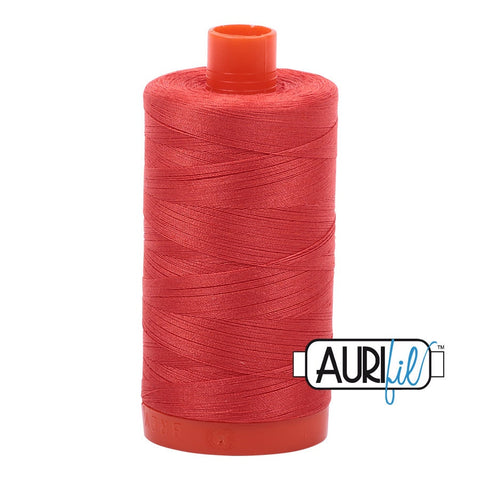 AURIFIL 2277 Light Red Orange MAKO 50 Weight Wt 1300m 1422y Spool Quilt Cotton Quilting Thread