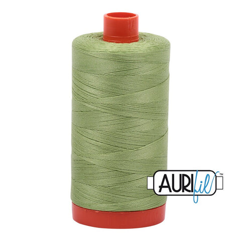 AURIFIL 2882 Light Fern Green MAKO 50 Weight Wt 1300m 1422y Spool Medium Green Quilt Cotton Quilting Thread