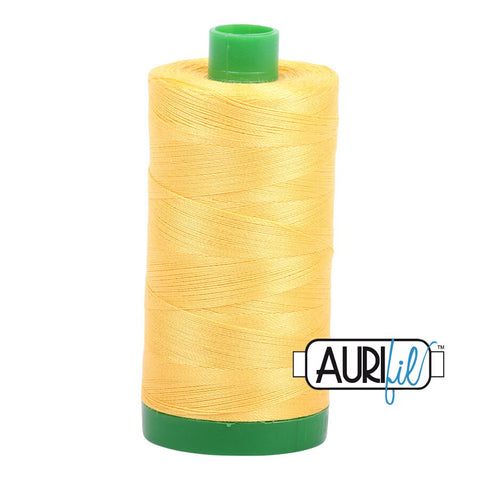 AURIFIL 1135 Pale Yellow MAKO 40 Weight Wt 1000m 1094y Spool Quilt Cotton Quilting Thread