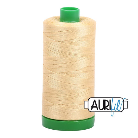 AURIFIL 2125 Wheat Yellow MAKO 40 Weight Wt 1000m 1094y Spool Quilt Cotton Quilting Thread